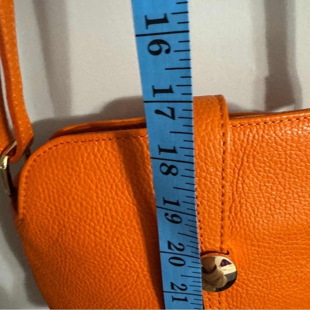 TANO Orange Italian Leather Crossbody Bag - Picture 11 of 15